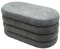 Rebecca Mobili Lang Aufbewahrung Pouf, Aufbewahrungsbank Pouf, Grau, Polyesterstoff MDF, Gepolstert, Oval, mit Deckel - Maße HxBxT: 38 x 76 x 38 cm - Art. RE7057