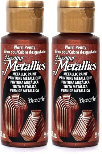 Deco Art Americana Acrylic Metallic Paint, Worn Penny,Brown,59 ml (Pack of 2)