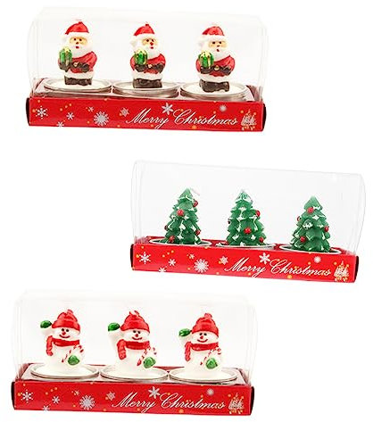 Amosfun Weihnachtskerzen-set 9-teilig Weihnachtskerzen-ornament Festliche und Weihnachtsdekoration