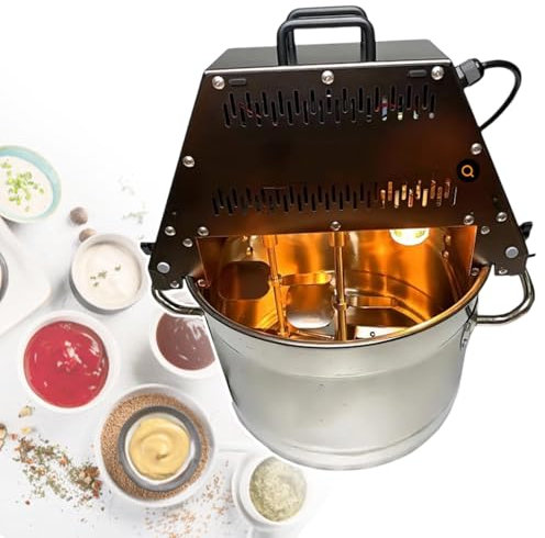 HCAUYNN Stainless Steel Electric Stuffing Agitator,Commercial 60W Pot Stirrer For Cooking, Desktop Automatic Ketchup Pot Stirrer,110V