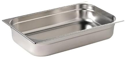 Stainless Steel Gastronorm Container, 1/1 Size, 530 x 325mm, Commercial Grade, Hot and Cold Food Storage (65mm Deep)