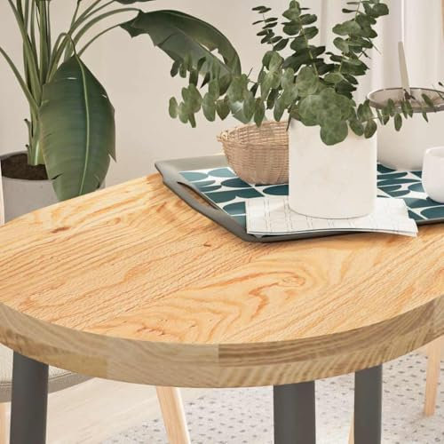 NQJIBUE Home Garden,Tischplatte 100x50x4cm Massivholz Eiche oval