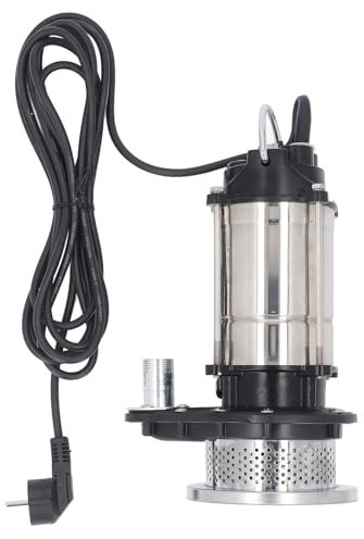 Eujgoov 1100 W Edelstahl-Tauchpumpe, Wasserpumpe für Pool, Teich, Fluss, Feldbewässerung (EU-Stecker)