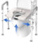 Raised Toilet Seat with Safety Handles - Height & Width Adjustable Toilet Aid for Elderly Disabled, Heavy Duty Toilet Support Frame with Non-Slip Ferrules, Fits Most Toilets, 400lbs Weight Capacity