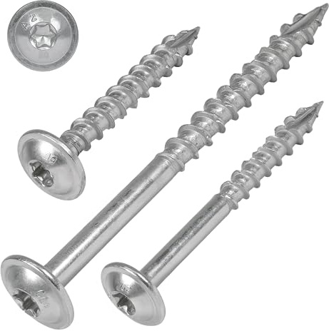 SCREW REBEL Tellerkopfschrauben 8,0 x 300 Edelstahl A2 rostfrei, 50 Stück mit ETA Zulassung, TX40, Teilgewinde