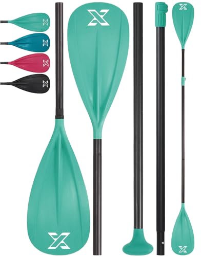 ZLX SUP Paddel Stand Up Paddle Zubehör, 3 oder 4 Abnehmbaren Teilen, Verstellbares Doppelpaddel für SUP (198–220cm) mit Glasfaser Blade Perfekt für Surfen, Schwimmen und Wassersport Vergnügen