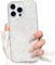 NITITOP Compatible with iPhone 13 Pro Max Case Cute Clear White Flower Floral Line Design for Women Girls Transparent Full Camera Slim Soft TPU Shockproof Protective Phone Cover - White