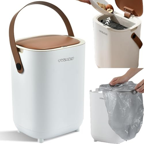 Twinky Geruchsdichter Windeleimer für Babys – Windeleimer ohne Kassette – Platzsparender Windelbehälter mit Deckel – Einfach zu benutzen & reinigen – Für normale Müllbeutel (Marron)