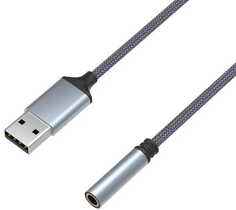 PHONILLICO Câble Adaptateur Audio Voiture/Caque/Enceinte Jack Femelle 3,5mm TRRS Compatible pour Smartphone/Tablette/Ordinateur/MP3 Type USB