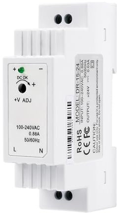 Fuente de alimentación carril DIN 24V DC15.2W 0.63A transformador de riel din DR-15-24 Entrada monofásic automatización industrial fuente de alimentación conmutada