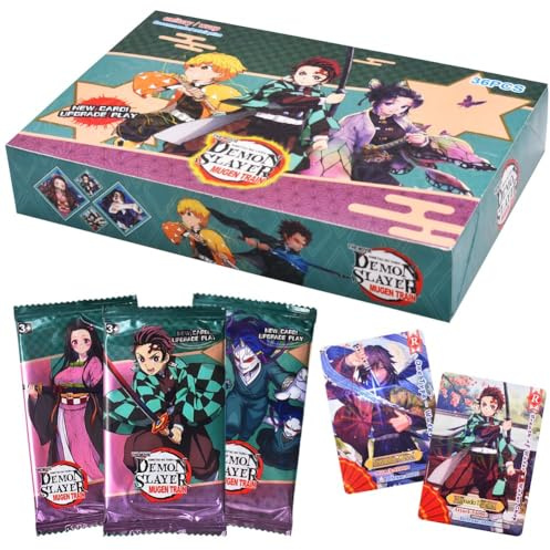 Cartes d'Anime, 36 Packs(7 Cards/Pack) Cartes à Collectionner Anime,Trading Card Booster Box,Anime Games Cartes Populaires Convient Aux Fans, Enfants, Adolescents Et Adultes