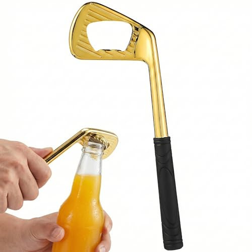 Homoyoyo Kupfer-Golfschläger-Flaschenöffner mit rutschfestem Griff, Metall-Bierdeckelheber für Golfliebhaber, multifunktionales Küchen- und Barwerkzeug, stilvolles dekoratives Accessoire für Männer