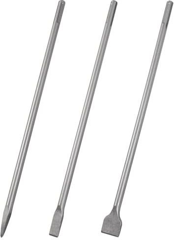 CPROSP 3 Pezzi Scalpelli SDS-MAX 600mm | Scalpello Piatto 25mm+ Piastrelle 50mm+Scalpello a Punta; per Piastrelle Muratura Calcestruzzo Pietra