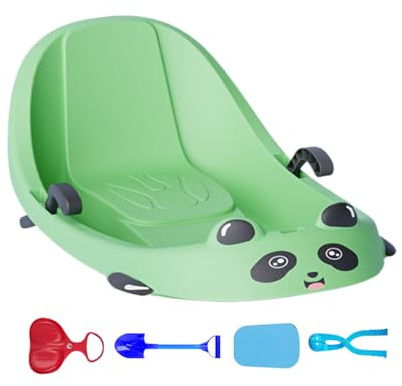 Schlitten Für Schnee,Wintersport mit Rückenlehne | Toboggan Schneeschlitten mit integrierter Bremse,Für Mädchen Vorschulkinder Auf Verschneiten Hügeln Im Park Im Garten Und Auf Dem