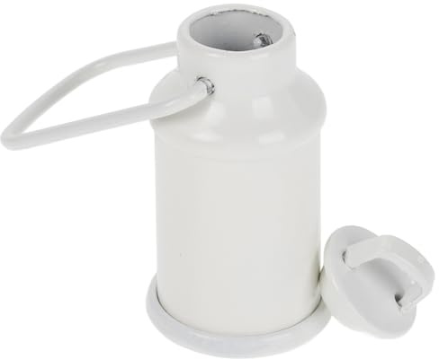 LRXIYODE Mini Cafetière en Métal Argenté Couvercle, Pichet à Lait Miniature Blanc pour Décoration et Accessoires Cuisine Factices, Maison de Poupée, Décor Mini Maison Réaliste