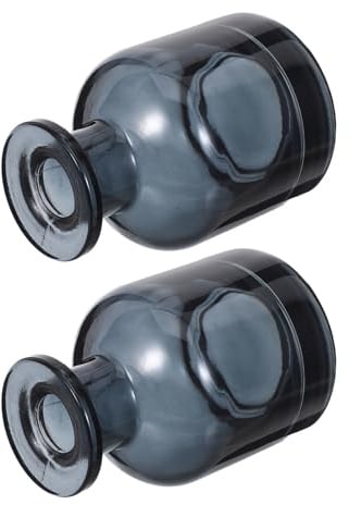 Luxshiny Lot de 2 Flacons Diffuseurs à Roseaux en Verre Rond 150 ML Bleu, Bouteille Vide pour Aromathérapie, Diffuseur D’Huile Rechargeable, Accessoire Décoratif Maison et Bureau