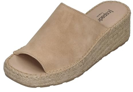 Espadrij L'ORIGINALE Damenschuhe PANTOLETTE WEDGE beige, Größe:39 EU