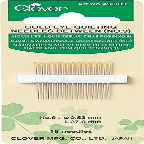 Clover Gold Eye Quilting Needles Between No. 9, Silver, 9