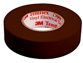 3M Temflex TBRA1510 Temflex 1500 Vinyl Elektro-Isolierband, 15 mm x 10 m, 0,15 mm, Braun