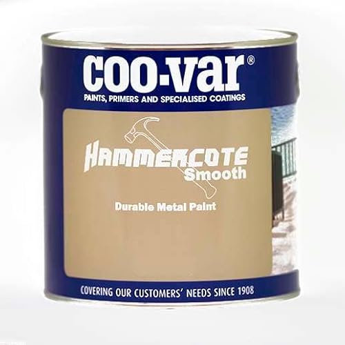 Coo-Var CooVar Hammercote - Peinture Métal Lisse Antirouille à Séchage Rapide Blanc brillant, Extérieur et Intérieur - 1L - 10m²