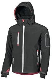 U-Power Metropolis, giacca in pile da uomo Soft Shell, abbigliamento invernale casual, con cappuccio, tessuto elasticizzato, impermeabile, giacca a vento, cappotto imbottito con zip intera (Black Carbon-)