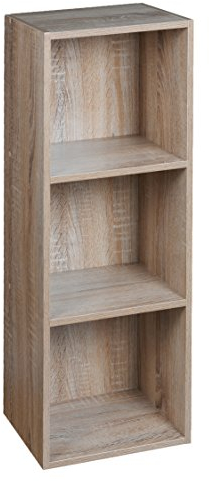 URBN Living 1, 2, 3, 4 Etagen Holz Bücherregal (Eiche antik, 3 Etagen)