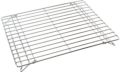 Invero® Universal Stainless Steel Extra Folding Base Oven Cooker Rack Grill Cooking Tray Shelf - Suitable for Most Ovens 380mm x 320mm