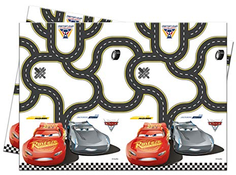 Qualatex Qualatex Procos 87800 - Tischdecke Cars 3, Größe 120 x 180 cm, aus Plastik, Partydekoration, Kindergeburtstag