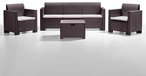 Bica 9068.3 Set Nebraska Salottino Da Giardino Con Divano, Marrone, 338x155x79 cm