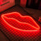 Hopolon Lip Neon Signs, LED Neon Light for Party Supplies, Girls Room Decoration Accessory, Table Decoration, Children Kids Gifts (Red Lip)