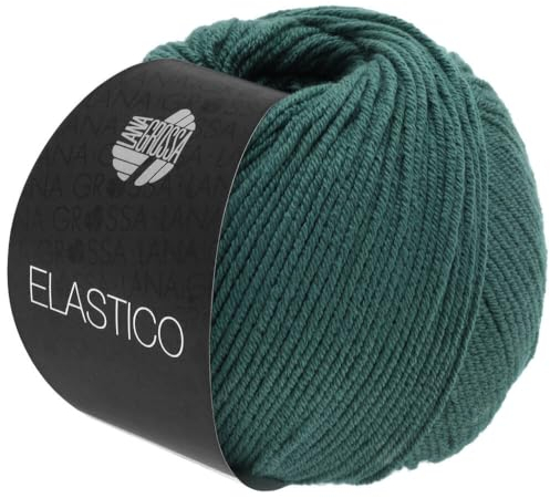 LANA GROSSA Elastico | Baumwoll-Klassiker mit leichtem Stretchanteil | Handstrickgarn aus 96% Baumwolle & 4% Polyester (Elite)| 50g Wolle zum Stricken & Häkeln | 160m Garn FB 147