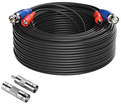 Anlapus 30m/100 pies Cable BNC Video y Fuente de Alimentación para CCTV Kit Cámara de Vigilancia DVR Sistema Seguridad Hogar