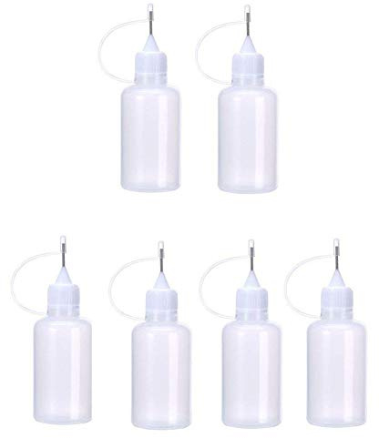 Gutyan Applikator für Flaschen, Nadel, Spitze, Pipette, aus Kunststoff, Klebstoffflasche, 6 Stück, 30 ml, Nadel, Spitze, Klebstoff, Basteln, Papier, Quilling, Werkzeug, Präzisions-Flasche, Applikator