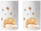 Comsaf Keramik Duftlampe Teelicht, Aromalampe mit Kerzenhalter, Mini Teelichthalter Öl Brenner, Aroma Diffuser Räucher Zubehör für Duftöl/ätherische(Sternenmuster Zylinder, 2er Set)