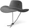 UltraKey Cowboyhut, Sonnenhut, Kunstleder, Wildleder-Reisehut, Westernhut, Sonnenschutz für draußen Gr. Einheitsgröße, grau