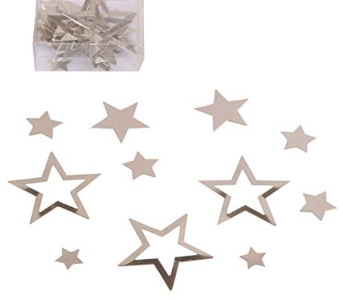 Metall Streusterne 80 Stück - silber - Metall Streusterne - Tischdeko - Streuartikel - Weihnachten - Deko Sterne - verschiedene Größen - ADN72103-97