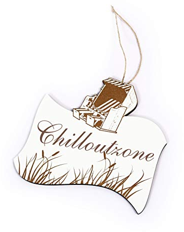 Maritimes Schild CHILLOUT ZONE - Strandkorb Schilf Deko - 20 x 20 cm