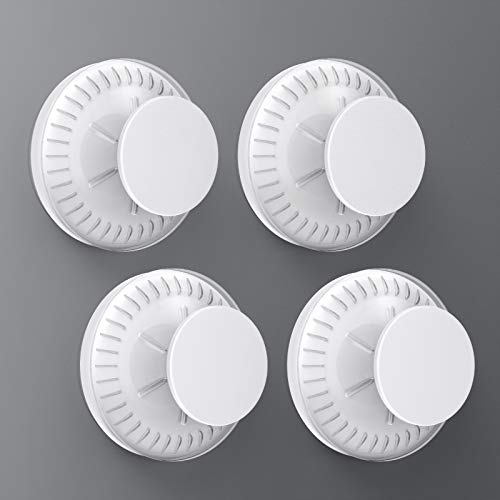 Luxear Suction Hooks 4 Pack, Vacuum Suction Cup Hooks Heavy Duty Bathroom Hanger, Sucker Hooks Round No Drilling Removable Traceless for Tile Door Glass Kitchen Bedroom