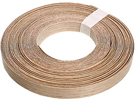 Skelang Chapa Madera, Madera de chapa, Cinta de canto termotermoadhesiva, de melamina, 19 mm × 15 m para estante, armario, marco de puerta (roble rojo)