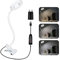 Akynite Klemmleuchte USB Weiß mit Adapter und Kabel, 48 LED Make Up Schwanenhals Lampe, 3 Farbwechsel & 10 Helligkeit, Flexibel Leselampe Bettlampe Klemmbar, Bett Lampe Kopfteil Schreibtischlampe