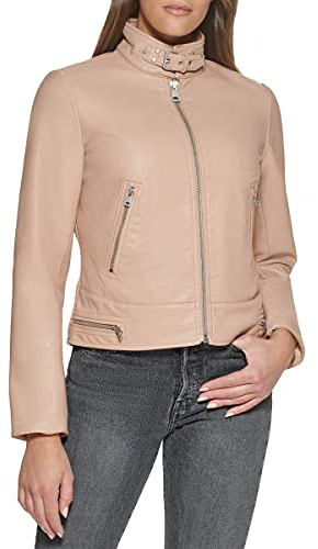 Levi's Faux Leather Motocross Racer Jacket (Standard And Plus) Giacca in Ecopelle, Colletto Biscotti, S Donna