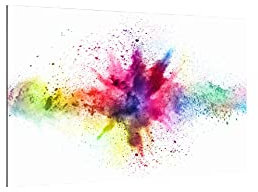 ALLboards Tableau en Verre Magnétique Motif Holi Fête des Couleurs Explosion de Couleurs 90x60cm, Impression sur Verre