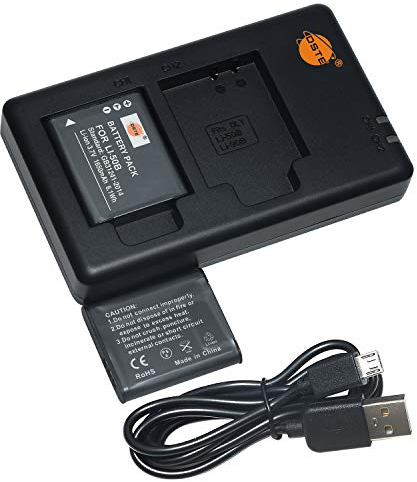 D-LI92 Lot de 2 Batteries de Rechange et Chargeur Micro USB compatibles avec Olympus LI-50B Ricoh Pentax Optio I-10, RZ10, RZ18, WG-1, WG-1 GPS, WG-2