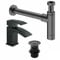 home store Bathroom Basin/Sink Mixer Tap & Waste Including Bottle Trap Black