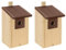 2X Nistkasten- Holz-NISTKASTENSET, Vogelhaus-Meisenkasten-Nisthohle,aus Holz Natur,wetterfest, Massivholzkonstruktion,Deko Garten
