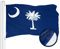 G128 South Carolina State Flagge, 6 x 90 cm, ToughWeave Serie, besticktes 300D Polyester, besticktes Design, für drinnen und draußen, Messingösen
