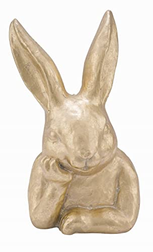 Gehlmann putziger origineller Osterhase als Büste Keramik Champagner-Gold Shabby antikfinish Vintage Optik (groß)