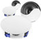 Power Dynamics NCBT5 Wireless Bluetooth Ceiling Speaker System - 2-Room Active and Passive Home Audio Kit with Four 5.25 Low-Profile Coaxial Speakers, AUX Input, Magnetic Grilles, White