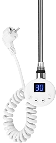 EMKE Heizstab mit Thermostat für Badheizkörper 600W, Heizpatrone aus Edelstahl für Heizkörper Handtuchheizkörper Handtuchwärmer Elektrisch Weiß