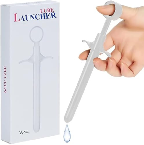 Zooma Lubricant Launcher, Lube Launcher, Gleitmittel Gleitgel Spritze Applikator. Wiederverwendbar Lube Tube Spritzen für Anal Vaginal (Weiß)